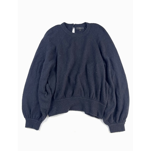J. Crew Black Gathered Sweater Supersoft Alpaca Wool - Picture 2 of 4